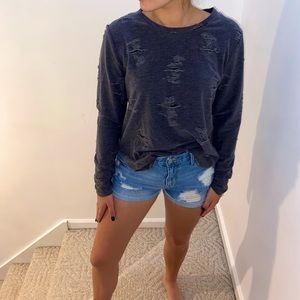 H&M Distressed Long Sleeve Tee Shirt